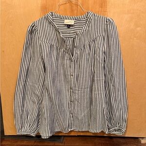 Universal Thread Navy and White Striped Button Down Shirt